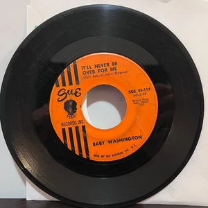 BABY WASHINGTON - It'll Never Be Over For Me (1964) - 7" Vinyl Record 45RPM - VG - Picture 1 of 2