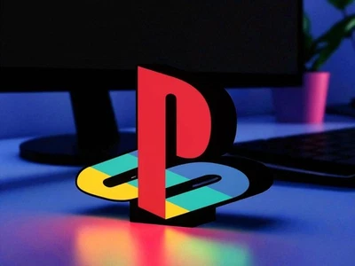 3D Printed PlayStation Logo Lamp | Gaming Memorabilia | Handmade LED Light