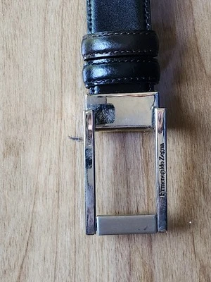 Cinturón de cuero reversible negro Zegna para hombre talla 38 nuevo Foto 1 de 4