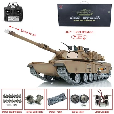 Henglong 1/16 Scale RC Tank 7.0 Customize 3918 Abrams 360° Turret Barrel Recoil - Image 1 of 4