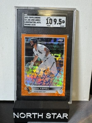 2022 Topps Chrome Jose Abreu Logofractor Orange Auto 14/25 SGC 10/9.5 - Image 1 of 2