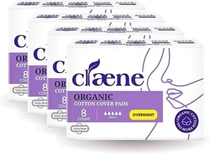 Organic Cotton Cover Pads, Cruelty-Free, Menstrual Overnight Sanitary Pads fo... - Picture 1 of 9