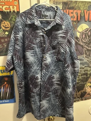Van Heusen - Oasis Prints Button-Up Shirt Purple - Size 2XL XXL - Comfortable! - Image 1 of 3