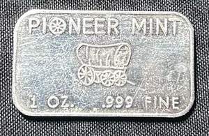 Pioneer Mint 1oz .999 Fine Silver Vintage Covered Wagon Art Bar Bullion - Bild 1 von 2