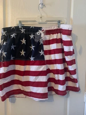Islander Men's Red White & Blue swim trucks - size XL - Image 1 of 3