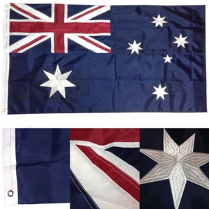 3x5 Embroidered Australia Australian 210D Sewn Nylon Flag 3'x5' HEAVY DUTY - Picture 1 of 10