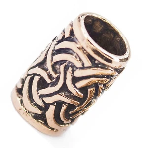  Bart Perle Bartperle Bartschmuck keltik Knotwork Mod1 Bronze Loch5,5mm + Gummis - Bild 1 von 3
