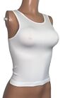 Angel White Waffle Texture Stretchy Seamless Top Glam party Yoga Casual date NEW