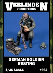 1/35 WWII German Soldier Resting VERLINDEN #662 Resin Figures Model - Picture 1 of 2