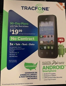 Tracfone Alcatel Onetouch Pixi Glitz 4G Android Smartphone Prepaid A463BG - Picture 1 of 5