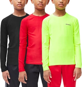 Youth Boys 2 or 3 Pack Compression Athletic Performance Baselayer Long Sleeve Sh - Picture 1 of 24