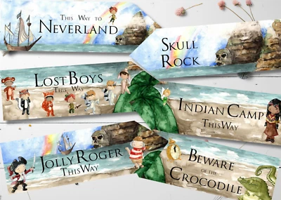 Juego de 6 flechas de decoración de fiesta de Peter Pan Neverland  Foto 1 de 3