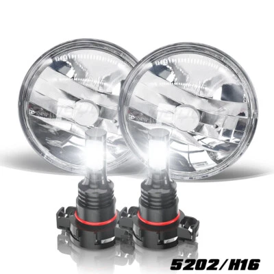 FOR 2007-2014 Chevrolet Tahoe Front 4" Inch Round Fog Lights 6000K W/Bulbs H16 - Image 1 of 4