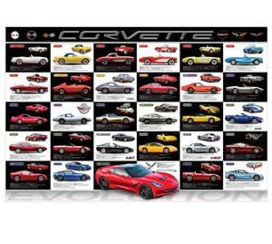 Chevrolet Corvette Evolution Specs 1953-2015 Sportscar POSTER 36x24 BRAND NEW - Picture 1 of 1