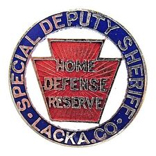 WWI HOME DEFENSE RESERVE DEPUTY SHERIFF Lackawanna PA. enamel pinback badge +
