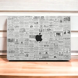 Recubrimiento MacBook de periódico - Envoltura de vinilo premium compatible con todos los MacBook M1, M2 - Imagen 1 de 7