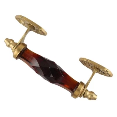 钻石门把手透明抽屉拉玻璃门把手-1 件(L 5.5 英寸) — 第 1/3 张图片