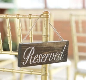 Rustic wooden reserved sign with jute rope hanger Great For wedding or party’s - Picture 1 of 2