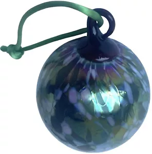 Iridescent Glass Hand Blown Ornament Ball Iridized Hanging Artisan Handmade - Picture 1 of 12