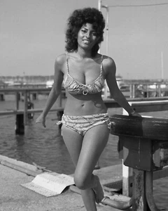 Actress PAM GRIER in a Bikini on The Docks Classic Retro Picture Photo 8.5x11 - Picture 1 of 1