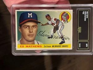1955 Topps - #155 Eddie Mathews Newly Graded - Picture 1 of 2