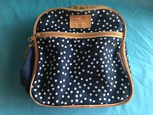 Pre-Owned Women’s Fit & Fresh Navy-Blue w/ Polka Dots Insulated Lunch Snack Bag - Picture 1 of 12