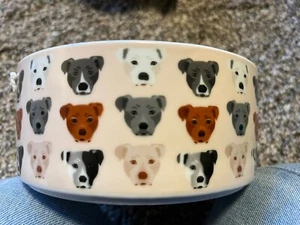 Ceramic Dog Bowl with Wood Stand - Picture 1 of 4