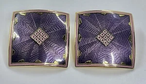 Orecchini Nusi Goldtone Viola Scuro Cloisonne Art Déco (1163) - Foto 1 di 6
