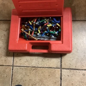 Vintage K'NEX orange Box Hard KNEX Carrying Carry Case Organizer Kinex - Picture 1 of 6