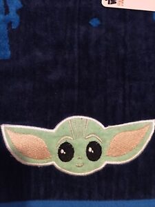 Star Wars The Mandalorian The Child Embroidered Beach Towel 34”X63” NWT