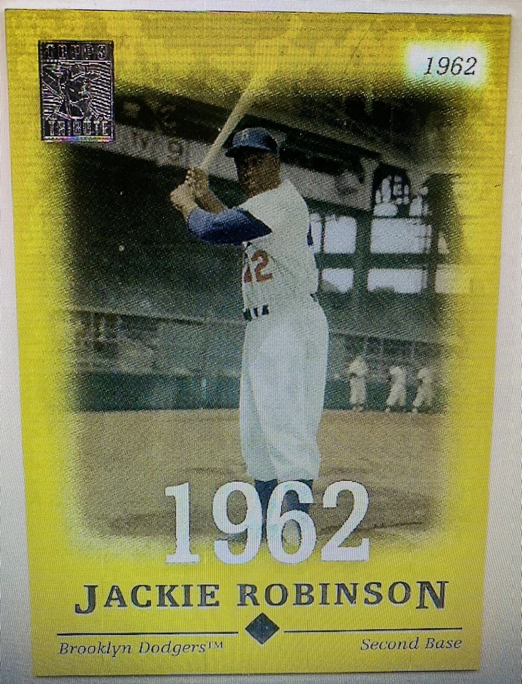2004 TOPPS TRIBUTE JACKIE ROBINSON #42 GOLD REFRACTOR 12/62 BROOKLYN DODGERS 💎 - Image 1 of 2