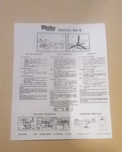 Dinky spitfire 719 Instructions leaflet - Picture 1 of 2