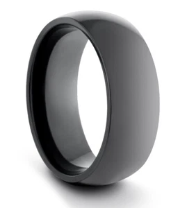 TungstenMasters 8MM/6MM/4MM TITANIUM Mens/Womens Classic Black Wedding Band Ring - Picture 1 of 3