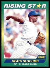 1992 Score 100 Rising Stars Heath Slocumn . Chicago Cubs #28
