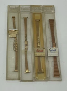 Correa de reloj Speidel vintage NOS JUEGO DE 4 varios estilos tono dorado Twist-O-Flex - Imagen 1 de 16