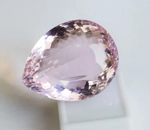 New Pear Cut Natural 177 Pink Rose Quartz Faceted Pear Certified Loose Gemstone - Picture 1 of 8