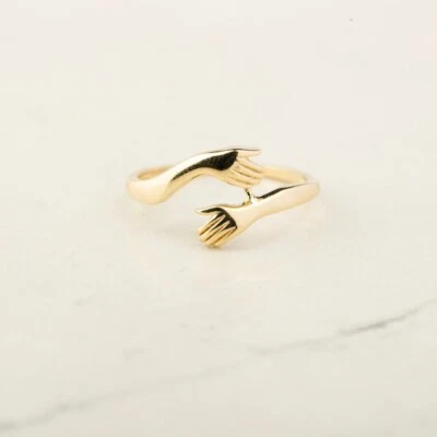 Anillo Abrazo Banda Abierta Ajustable - Joyería Minimalista Regalo para Mujer - Envoltura de Amor Foto 1 de 4