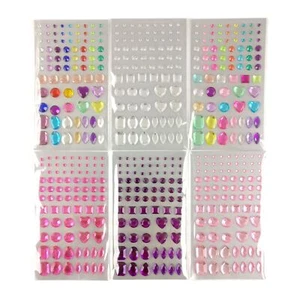 Packs of Multicolour Face Gems - Cosmetic Jewels Bling Festival Glitter - Picture 1 of 7