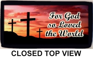 For God So Loved The World Religious Checkbook Cover Credit Card ID Holder NEW - Picture 1 of 2