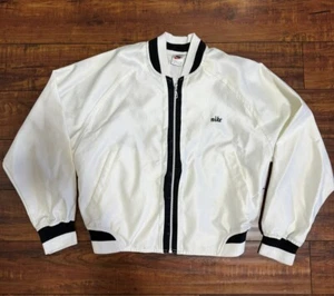 Vtg 90s Nike Zip Up Embroidered Bomber Jacket Size Youth L 12-14 - Picture 1 of 10