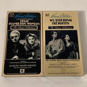 Lot 2 Laurence Olivier VHS Videocassettes Wuthering Heights That Hamilton Woman - Picture 1 of 7