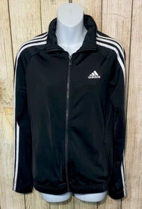 Adidas 3-stripes Tricot Track Jacket Teen Black/White Sz - Picture 1 of 4