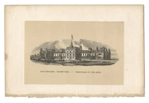 Foundling Hospital, Randall's Island, New York - Antique Lithograph, 1861 - Picture 1 of 2