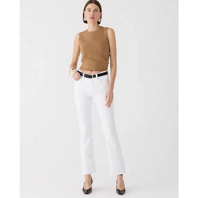 J Crew 9" Demi Boot Crop White Wash Denim Jeans US Women's 27 New - Image 1 of 4