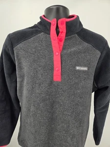 Columbia Women Fleece Jacket Large Gray Black Travel Casual Outdoor Hiking - Picture 1 of 15