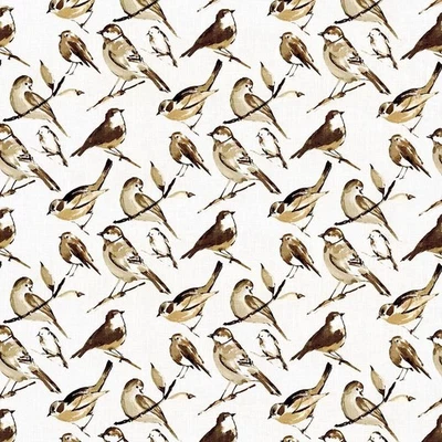 Richloom BIRDWATCHER Bird Linen CHARCOAL Drapery Pillow Upholstery Fabric BTY - Image 1 of 4