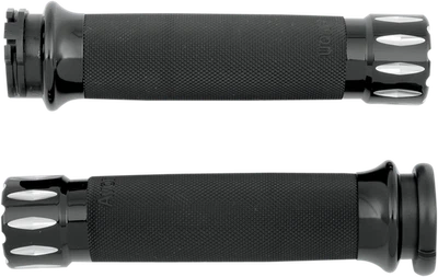 Рукоятки руля Avon Rival черные с двумя тросами 1 дюйм для Harley Dyna Touring 1980-2022 годов выпуска - Изображение 1 из 2