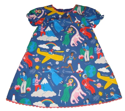 Vestido Mini Boden Niñas Talla 5-6 Cuando Crezca Estribor Azul Mujeres Famosas Foto 1 de 4