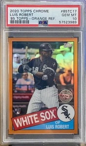 2020 Topps Chrome Luis Robert Rookie 85TC17 '85 Orange Refractor /25 PSA 10 - Picture 1 of 3