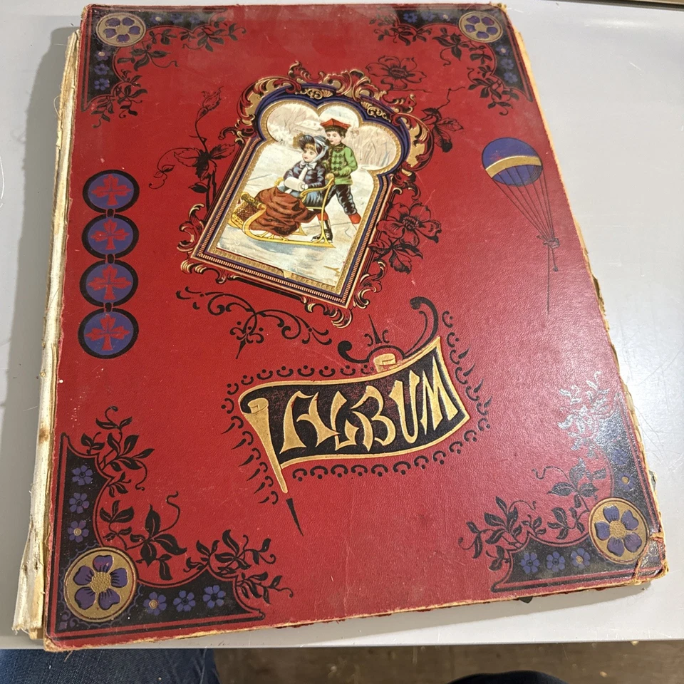 Hermoso álbum de recortes victoriano relleno efímero de 1800 1900 Foto 1 de 4